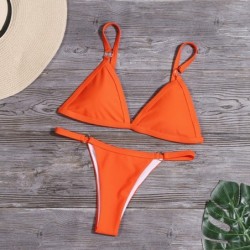 Sexy bikini set - low waist - with decorative metal ringsBeachwear