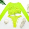 Sexy bikini set - long sleeve top - high / low waist - 3 piecesBeachwear