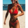 Sexy bikini set - low waist - with decorative metal ringsBeachwear