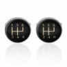 Car black gearbox - round cufflinksCufflinks