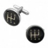 Car black gearbox - round cufflinksCufflinks