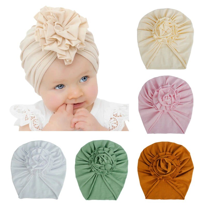 Thin hat / turban with flower knot - for girlsHats & caps