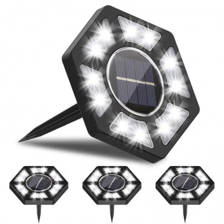 Solar garden light - ground lamp - waterproof - LED - hexagon shaped - driveway / lawnSolar lighting