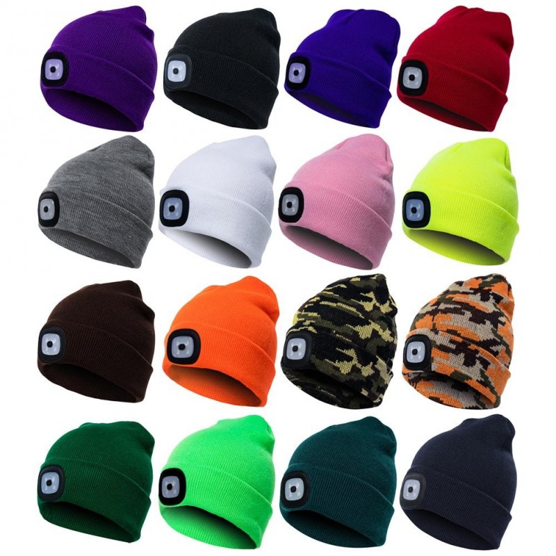 Warm knitted beanie - with LED light - unisexHats & Caps