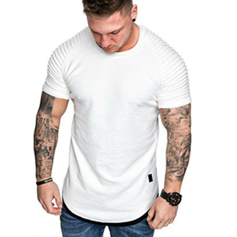 Short sleeve t-shirt - trendy wrinkled design - slim fitT-shirts