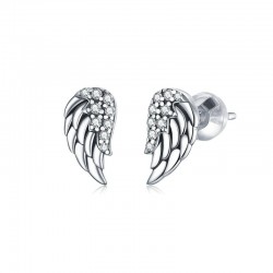 Angel wings with crystals - 925 sterling silver earringsEarrings
