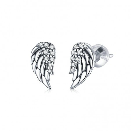 Angel wings with crystals - 925 sterling silver earringsEarrings