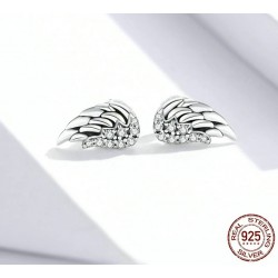 Angel wings with crystals - 925 sterling silver earringsEarrings