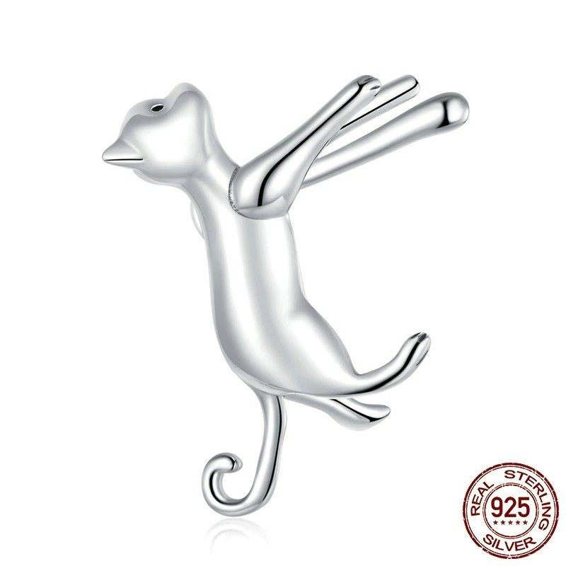 Ear clip with cat - 925 sterling silver earringEarrings