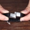 Multilayer leather bracelet - cross design - with clasp - stainless steelBracelets