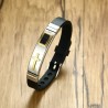 Fashionable cross bracelet - stainless steel - silicone strap - adjustableBracelets