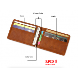 Slim leather wallet - unisex - for business / credit cards / money holder - RFID protectedWallets