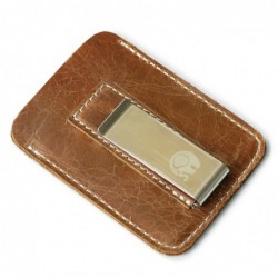 Slim leather wallet - with metal clip - money holderWallets
