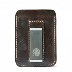 Slim leather wallet - with metal clip - money holderWallets