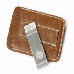 Slim leather wallet - with metal clip - money holderWallets
