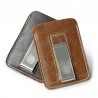 Slim leather wallet - with metal clip - money holderWallets