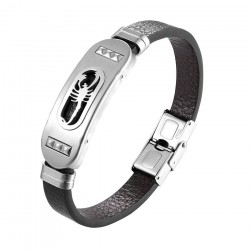 Retro scorpion bracelet - leather - stainless steelBracelets