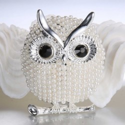 Crystal brooch with pearl owlBrooches
