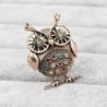 Retro big eyes owl - brooch with crystal decorationsBrooches