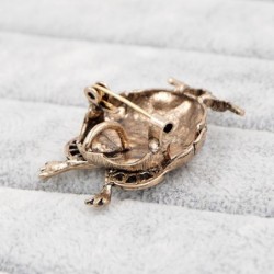 Retro big eyes owl - brooch with crystal decorationsBrooches