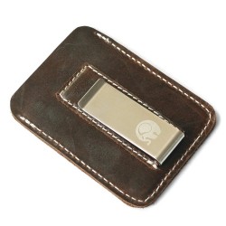 Slim leather wallet - with metal clip - money holderWallets