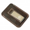 Slim leather wallet - with metal clip - money holderWallets
