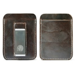 Slim leather wallet - with metal clip - money holderWallets