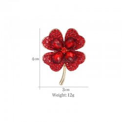 Four leaf clover - crystal broochBrooches