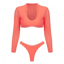 Sexy bikini set - thong / long sleeve topBeachwear