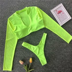 Sexy bikini set - thong / long sleeve topBeachwear