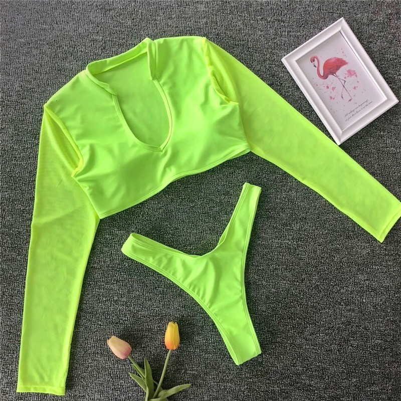 Sexy bikini set - thong / long sleeve topBeachwear