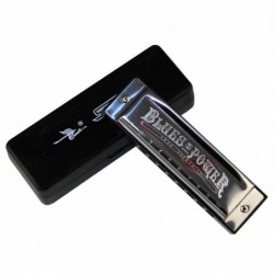 Stainless steel harmonica - 10 holes - with case - Swan Senior Bruce BluesHarmonica