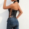 Sexy leather body - backless top - with side tie strapsBlouses & shirts