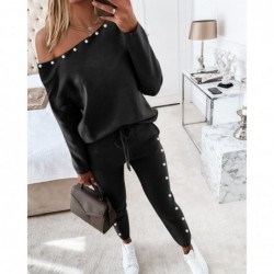 Elegant / sport tracksuit - set with sweater and pants - with heart / beads decorationHoodies & Jumpers
