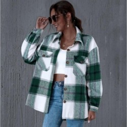 Casual green plaid shirt - long sleeve - button upBlouses & shirts