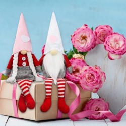 Valentines day long leg gnome - plush doll - 2 piecesValentine's day