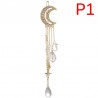 Moon crescent - hair clip with long tassels / crystalsHair clips