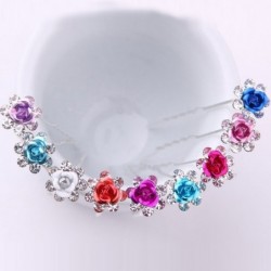 Luxurious hair pins with crystal flowers - 200 piecesHair clips