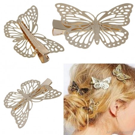 Hair clip with golden butterflyHair clips