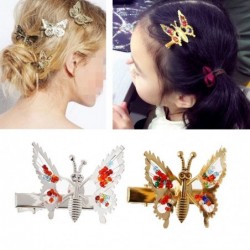 Hollow-out butterfly - hair clip with crystal decorationsHair clips