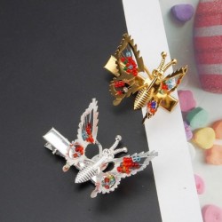 Hollow-out butterfly - hair clip with crystal decorationsHair clips