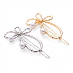 Bow-knot butterfly - metal hair clip - with pearlsHair clips