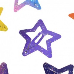 Colorful hair clips - glitter butterflies / stars - 12 piecesHair clips