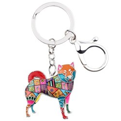 Shiba inu - enamel dog - metal keychainKeyrings