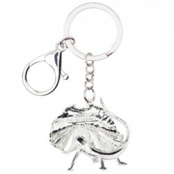 Enamel frilled lizard - metal keychainKeyrings