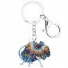 Enamel frilled lizard - metal keychainKeyrings