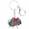 Enamel frilled lizard - metal keychainKeyrings