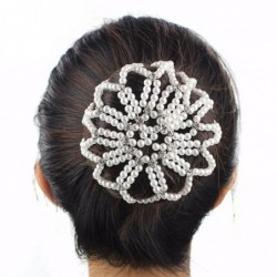 Hair bun cover - handmade - crochet design - with pearlsHair clips
