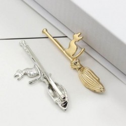 Metal hair clip - cat on broomstickHair clips
