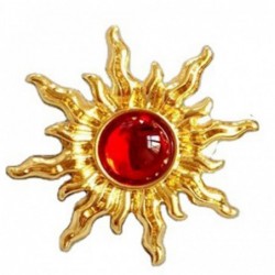 Vintage sun / sunflower shaped earrings - with red pearlEarrings